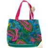 Crazy Bags Paisley Canvas Tote Light Blue Pink Yellow Green Zipper Fabric Beach