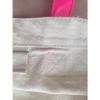 VICTORIA&#039;S SECRET Beach Shopper Tote Bag Purse PINK TAN CANVAS