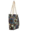 Lux Accessories Womens Extra Large Zip Up Beach Tote Bag Multicolor Circles