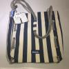 Kavu Roper Nautical Blue &amp; White Stipe Purse Beach On The Go Bag