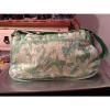 Banana Republic Green &amp; White Treated Canvas Beach Pool Overnight Travel Bag