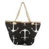 Lux Accessories Lux Accessories Womens Zip Up Beach Bag BW Anchor