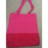 NWOT--VICTORIAS SECRET BEACH SHOPPING TOTE BAG PINK &amp; RED 19.5&#034;H X 17&#034;L X 6.5&#034;D