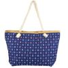 Lux Accessories Lux Accessories Womens Zip Up Beach Bag Navy Mix