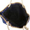 Lux Accessories Lux Accessories Womens Zip Up Beach Bag Navy Mix