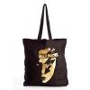 OFFICIAL Ibiza Rocks: Gold Face Black Canvas Tote Shopper Beach Bag MSRP $30.00