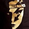 OFFICIAL Ibiza Rocks: Gold Face Black Canvas Tote Shopper Beach Bag MSRP $30.00