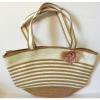 Summer Women Soft Flower Woven Handbag Shoulder Beach Bag Tote Beige/Ivory