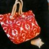 OLD NAVY WOMENS BEACH BAG TOTE RED TIE DYE STYLE 100% Coton PURSE  SHOPPING NEW