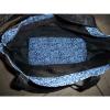 209  Blue Denim Mesh &amp; Floral Reusable Tote Beach Shopping Bag