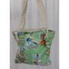 Sun N Sand Green Canvas Florida Seaside Beach Tote-Style Shoulder Bag, Handbag