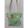 Sun N Sand Green Canvas Florida Seaside Beach Tote-Style Shoulder Bag, Handbag