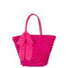 Women LOOP WEAVED PAPER Tote Shoulder Bag Beach Fashion Handbag POLKA DOT BOW