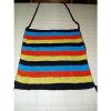 BLUE YELLOW BLACK MEXICAN BAJA FALSA BLANKET BEACH  SHOULDER BAG HIPPIE TONE