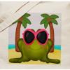 Frog Frogs Tote Bag Beach Pink Sunglasses Canvas Shopping Tropical Art Gift Name