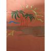 Large Beach Tote Bag Panama Orange Sun Sand Palm Trees Zipper (bt17)