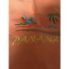 Large Beach Tote Bag Panama Orange Sun Sand Palm Trees Zipper (bt17)