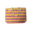 BRC Fashion Large Classic Canvas Zippered Beach Bag Tote - Fully Lined Interior,