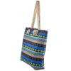 Lux Accessories Lux Accessories Womens Zip Up Beach Bag Blue Tonal Mix