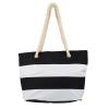 Lux Accessories Womens Extra Large Zip Up Beach Tote Bag Black White Line