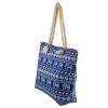 Lux Accessories Blue and White Elephant Printed Summer Vacation Beach Bag Tote