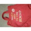 Aeropostale Coral Canva Bag &#034; Which way to the Beach?&#034; 13X12.5