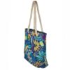 Lux Accessories Womens Extra Large Zip Up Beach Tote Bag Tropical Leaves