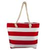 Lux Accessories Red and White Large Stripe Nautical Patriotic Beach Bag Tote