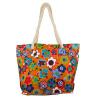 Lux Accessories Womens Extra Large Zip Up Beach Tote Bag Flower Pattern