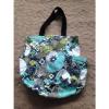 Oneill Floral Book Beach Bag Tote Bag Purse Velcro Top With  2 Side Pockets