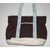 Brown Fabric CANVAS BEACH BAG Shoulder Pouch Satchel Shopping Multi Compartment