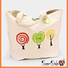 Beige Eco Friendly Hippie Love Tree Fashion Tote Summer Beachbag