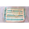 DSW STRIPED BLUE SUMMERTIME CANVAS BEACH SHOPPING BAG TOTE