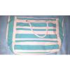 DSW STRIPED BLUE SUMMERTIME CANVAS BEACH SHOPPING BAG TOTE