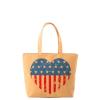 Vintage Beach Fashion Shoulder AMERICAN FLA CANVAS Large Tote Shopping Hand bag