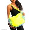 RL1 BEACH TRAVEL TOTE SHOULDER Large BAG Purse Denim Blue Neon Yellow 12 x 18 x5