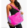 RL1 BEACH TRAVEL TOTE SHOULDER Large BAG Purse Denim Blue Neon Pink 12 x 18 x 5