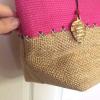 CLAIBORNE SHOULDER BAG TOTE BEACH BAG WOVEN PINK BEIGE 11X17X7X9 NWOT