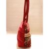 Red and Tan Strip Beaded Sea Shell Beach Summer Bag