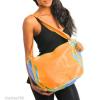 RL1 BEACH TRAVEL TOTE SHOULDER Large BAG Purse Denim Blue Neon Orange 12 x 18 x5