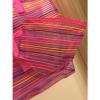 LG Pink Bordered Striped With Multi Colored Beach Bag With Make-up Bag NWOT