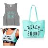 NWT Sz M Set 3 Pz Victoria&#039;s Secret tote Bag, Bra top,Tank Top Mint Beach Bound