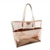 Waterproof Semi-clear PVC Tote HandBag Beach Shoulder Bag &amp; Small Cosmetic Bag