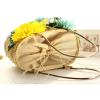 Straw beach bag with florals handbag for lady handmade tote women travel bags