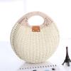 handwork Straw mini bags women charm beach handbag Shell shape lady Totes white