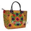 Indian Cotton Tote Shoulder Suzani Embroidery Art Handmade Woman Beach Boho Bag