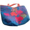 NEW Lancome Hot Pink &amp; Floral Reversible Medium Beach Tote Bag Purse Travel