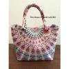 Indian Ombre Handmade Mandala Shopping Purse Cotton Beach Bag Large Tote Bag