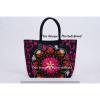 Boho Indian Suzani Floral Embroidery Handbag Tote Beach Bag Woman Shoulder Bag