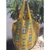 NEW HANDMADE WAYUU MOCHILA TOTE xxlarge beach yellow red FRINGE boho hobo BAG